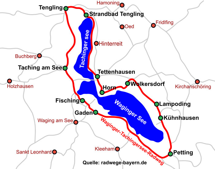 Wagginger-Tachingersee-Radweg Oberbayern